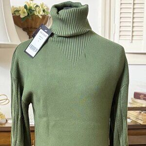 bebe x Ciara Knit Midi Sweater Dress, Olive Green, Size XL